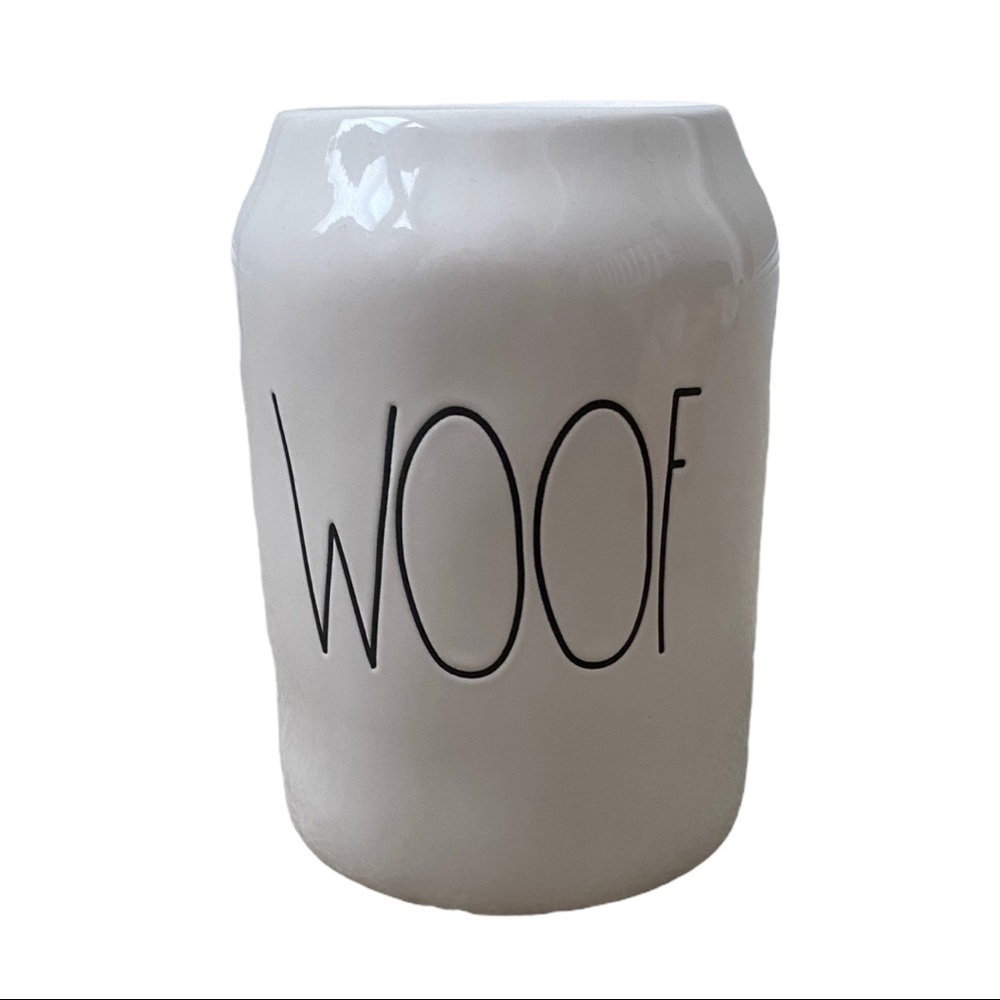 Rae Dunn ‘WOOF’ Dog Treat Canister NWOT No lid - Picture 1 of 5